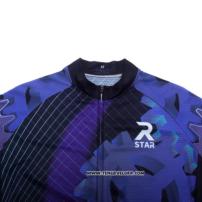 2021 Maillot Cyclisme R Star Violet Manches Courtes et Cuissard